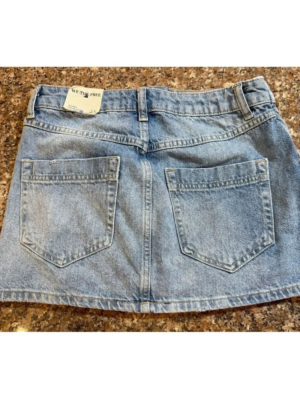 WE THE FREE Denim Mini Skirt Size 25 Light Blue